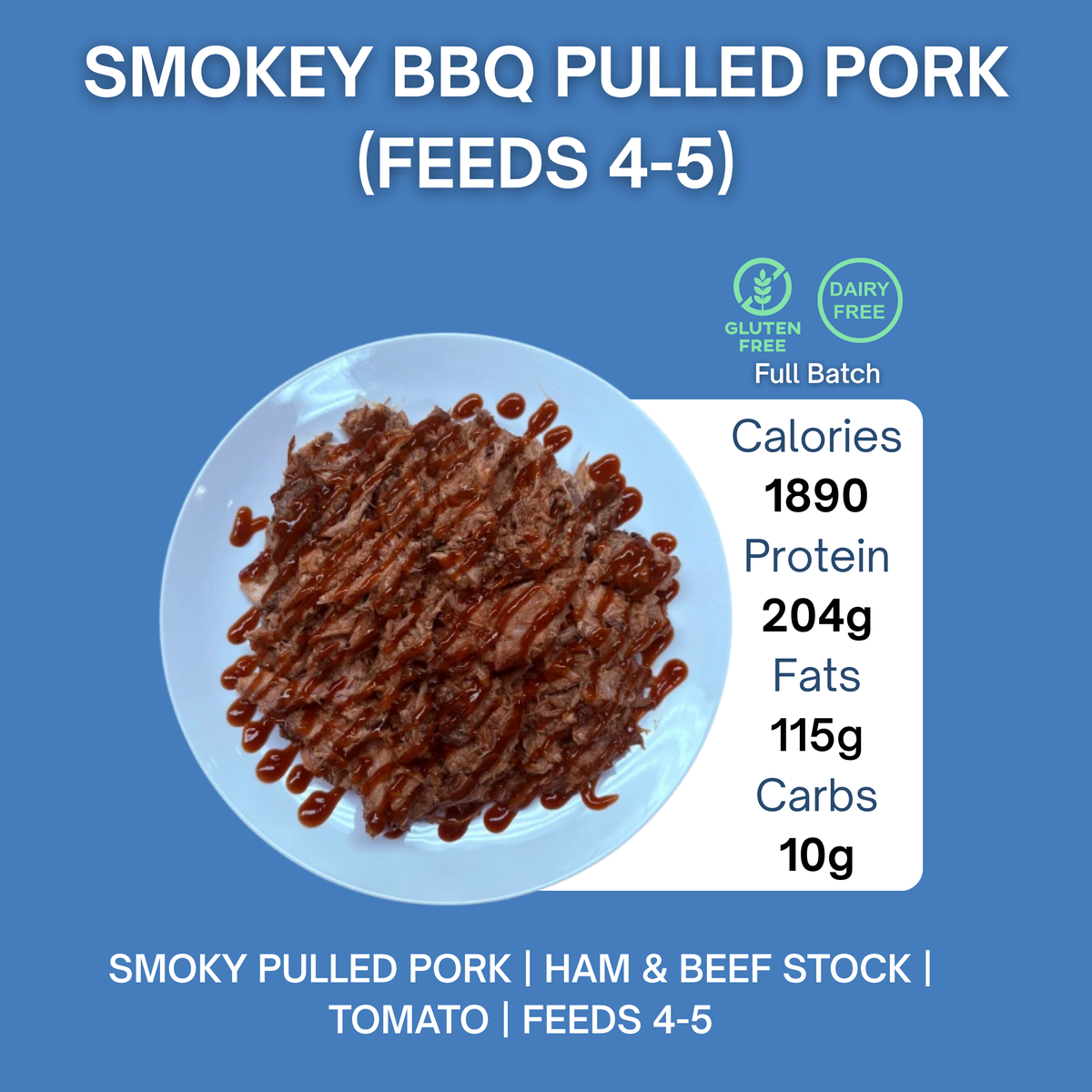 BULK PROTEIN - SMOKEY BBQ PULLED PORK (FEEDS 4-5)