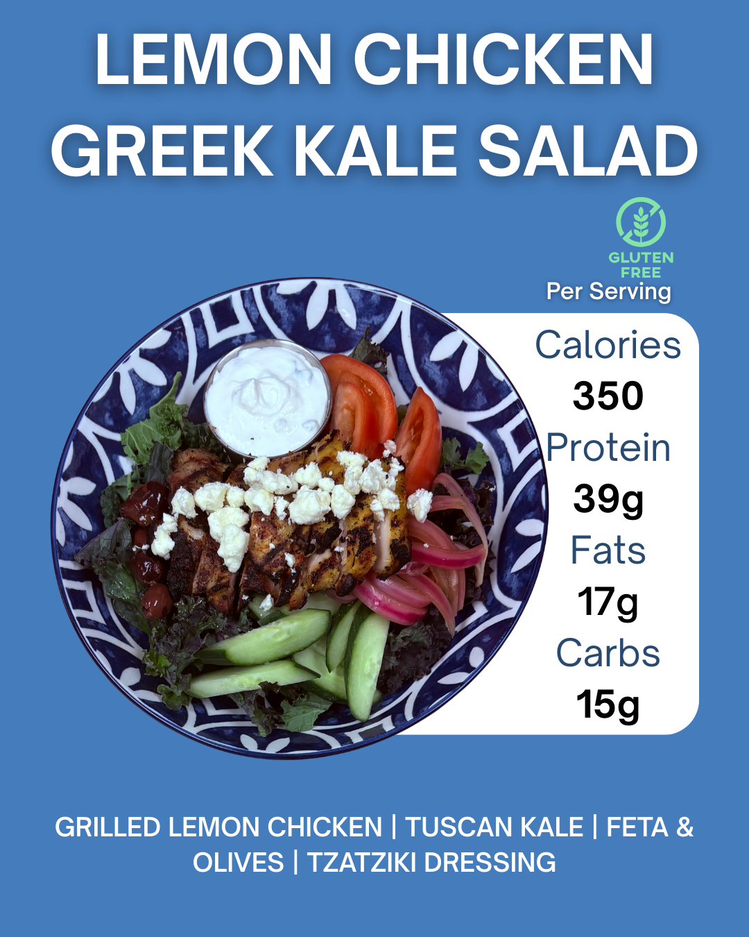 LEMON CHICKEN GREEK KALE SALAD