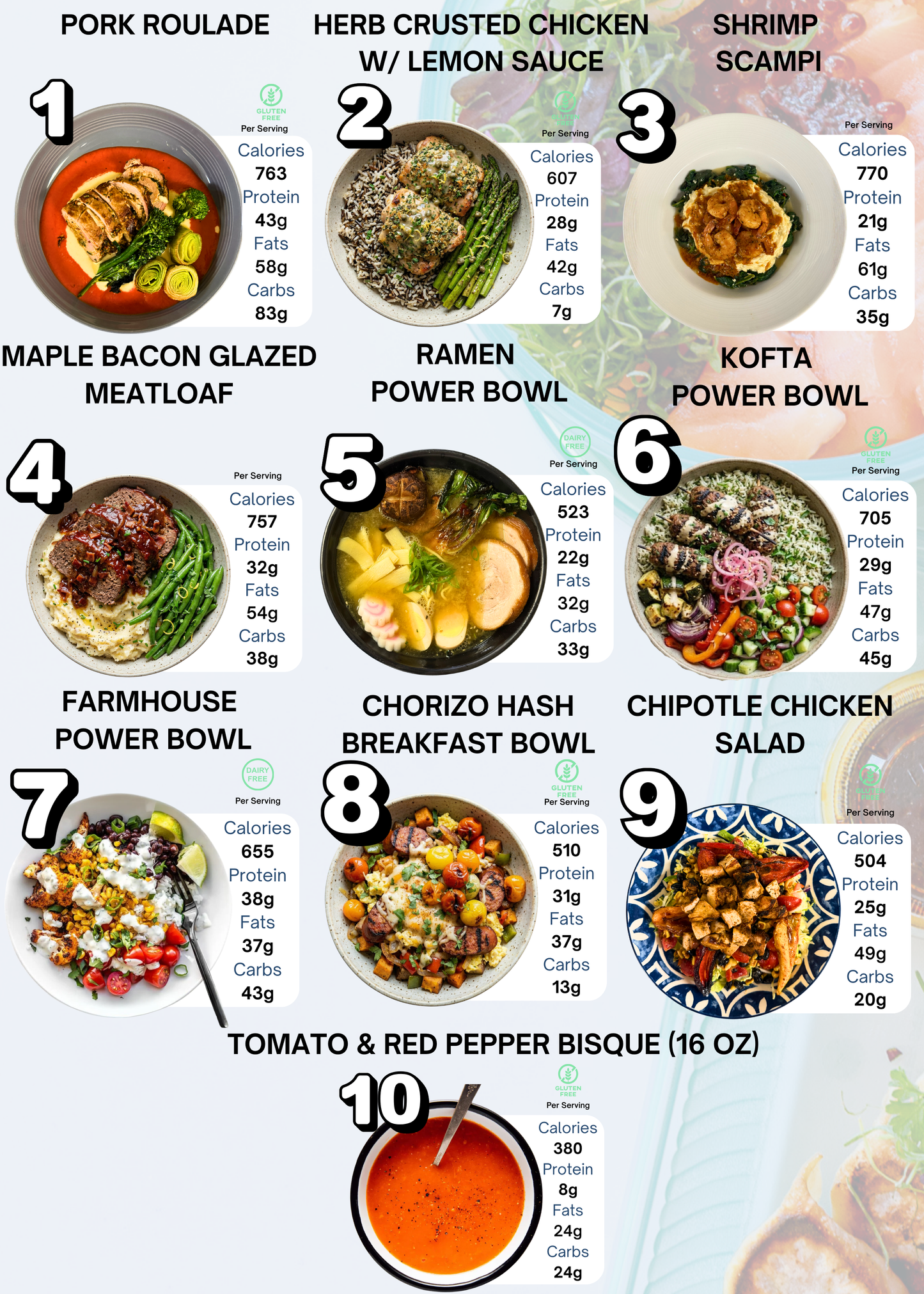 Pick 6 Meals (3 FREE) - Gourmet Ready To Eat Meals Cooked in SLC