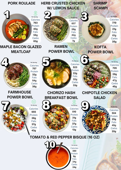 Pick 6 Meals (3 FREE) - Gourmet Ready To Eat Meals Cooked in SLC