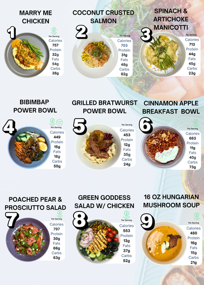 Pick 6 Meals (3 FREE) - Gourmet Ready To Eat Meals Cooked in SLC