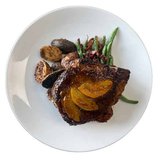 PEACH GLAZED PORK CHOP