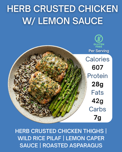 HERB CRUSTED CHICKEN W/ LEMON CAPER SAUCE
