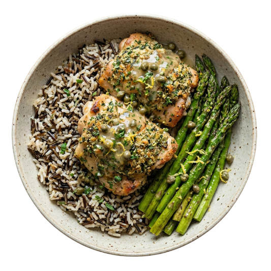 HERB CRUSTED CHICKEN W/ LEMON CAPER SAUCE