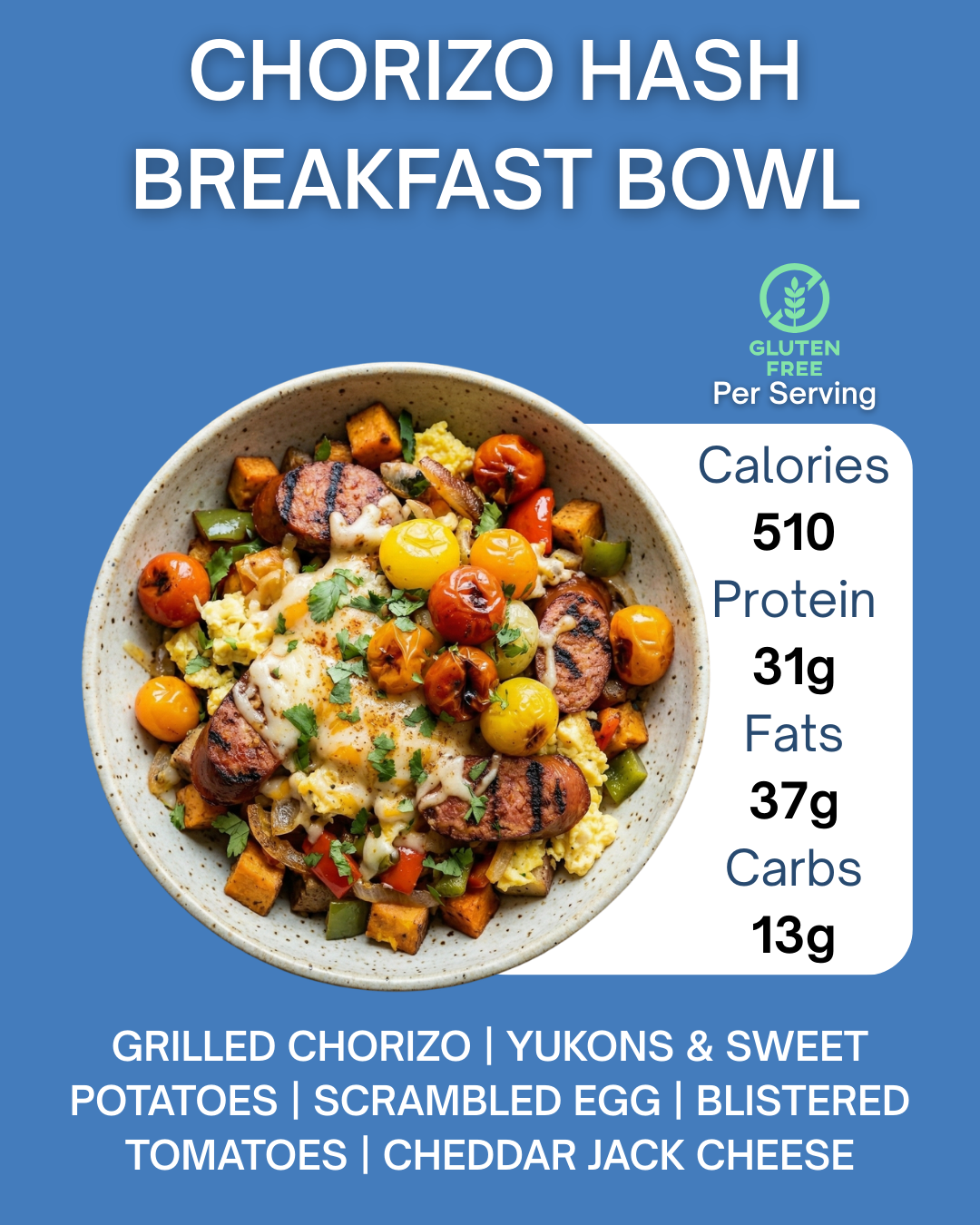 CHORIZO HASH BREAKFAST POWER BOWL