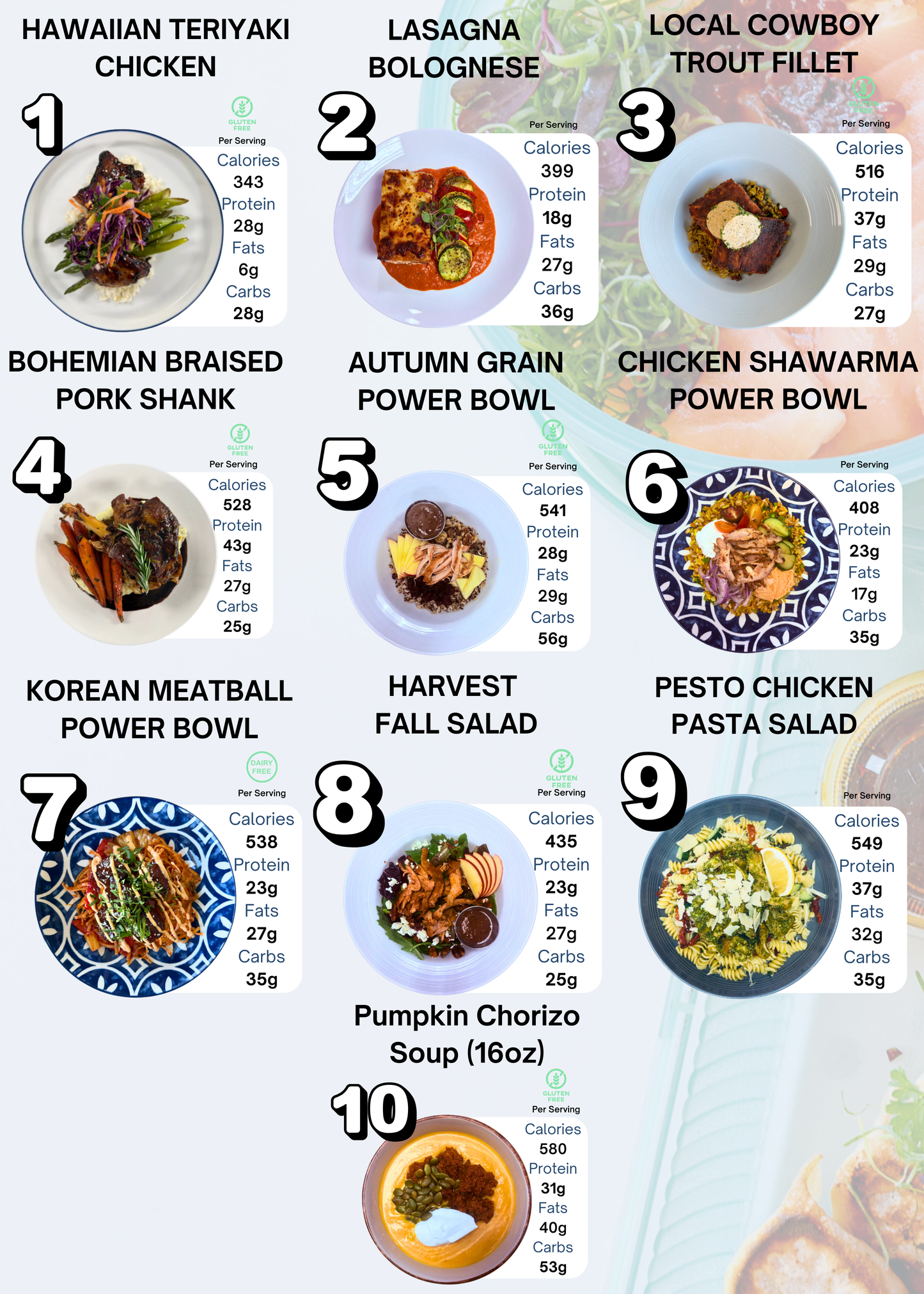 Pick 6 Meals (3 FREE) - Gourmet Ready To Eat Meals Cooked in SLC